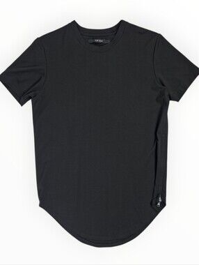 Pyer Moss Ryan T-Shirt Black Side Zip Elongated Crewneck Men's L